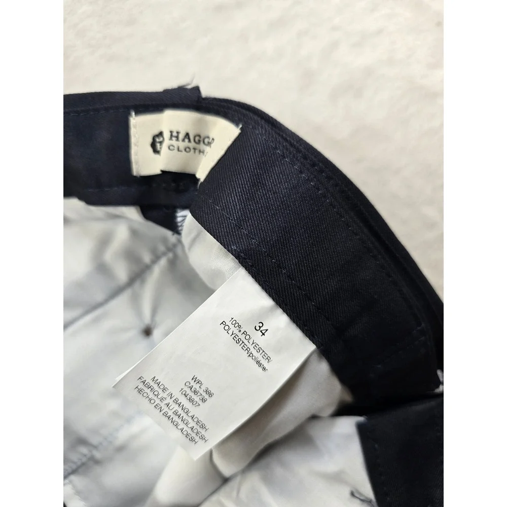 Haggar Cool‎ 18 Golf Shorts Mens 34 Navy Blue Gabardine NEW